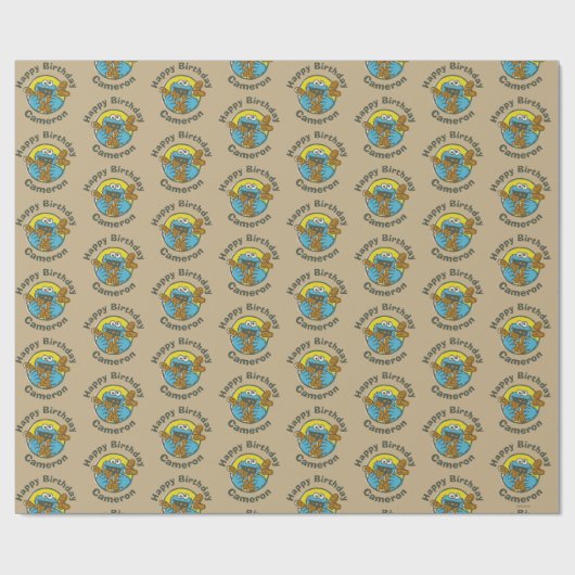 Cookie Monster Retro Geschenkpapier (Flach)