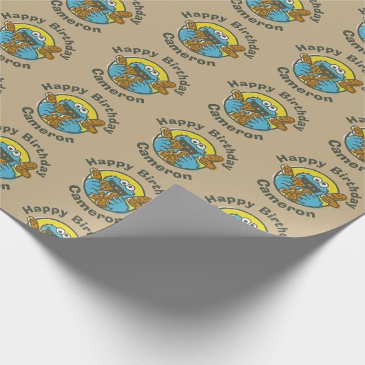 Cookie Monster Retro Geschenkpapier (Ecke)