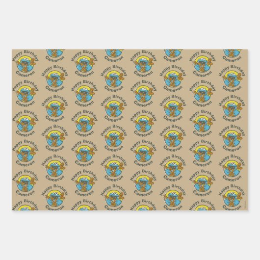 Cookie Monster Retro Geschenkpapier Set (Vorderseite 2)