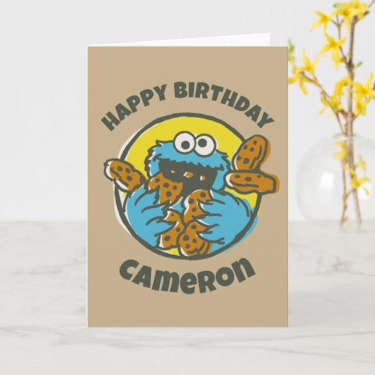 Cookie Monster Retro Karte (Gelbe Blume)