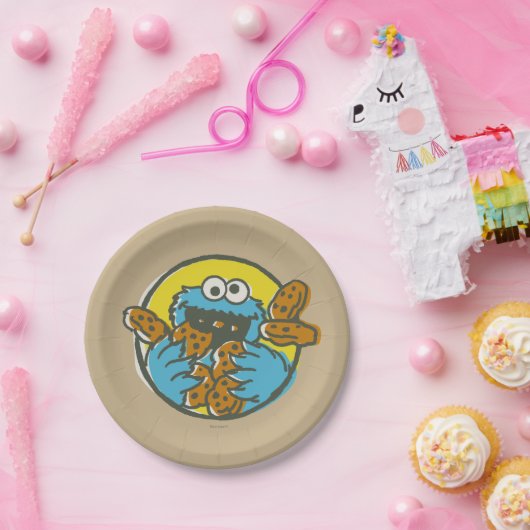 Cookie Monster Retro Pappteller (Party)