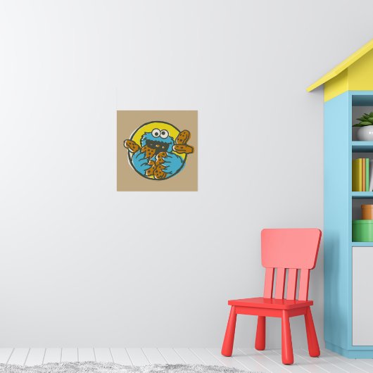 Cookie Monster Retro Poster (Kinderzimmer 1)