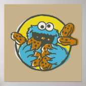 Cookie Monster Retro Poster (Vorne)