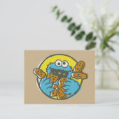 Cookie Monster Retro Postkarte (Stehend Vorderseite)