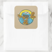 Cookie Monster Retro Quadratischer Aufkleber (Tasche)