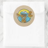 Cookie Monster Retro Runder Aufkleber (Tasche)