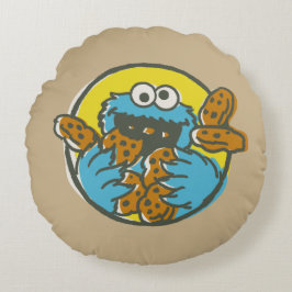 Cookie Monster Retro Rundes Kissen