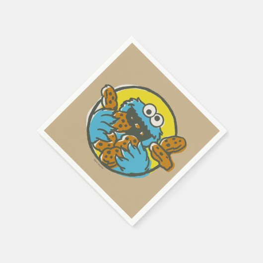 Cookie Monster Retro Serviette (Ecke)