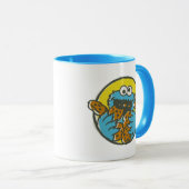 Cookie Monster Retro Tasse (VorderseiteRechts)