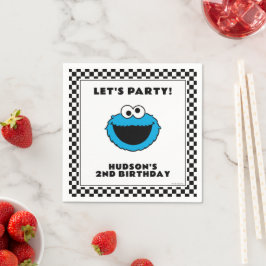 Cookie Monster Schachbrett Geburtstag Serviette