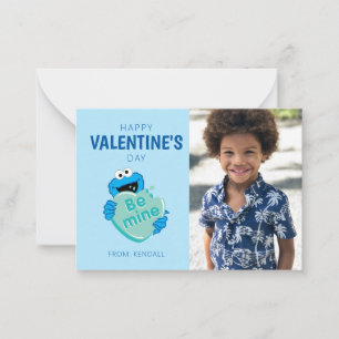 Cookie Monster "Sei mein" Valentins Herz Süßigkeit Mitteilungskarte
