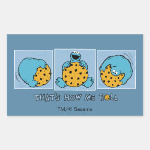 Cookie Monster   So rolle ich Rechteckiger Aufkleber