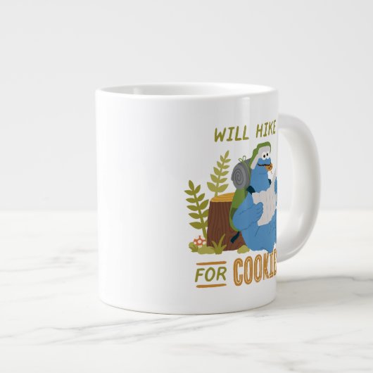 Cookie Monster | Steigt für Cookies Jumbo-Tasse (Vorderseite Rechts)