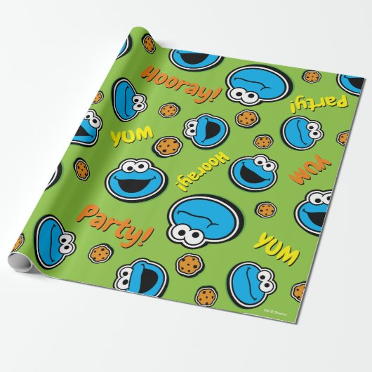 Cookie Monster Sticker Muster Geschenkpapier (Ungerollt)