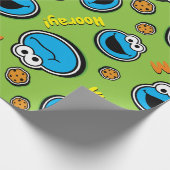 Cookie Monster Sticker Muster Geschenkpapier (Ecke)