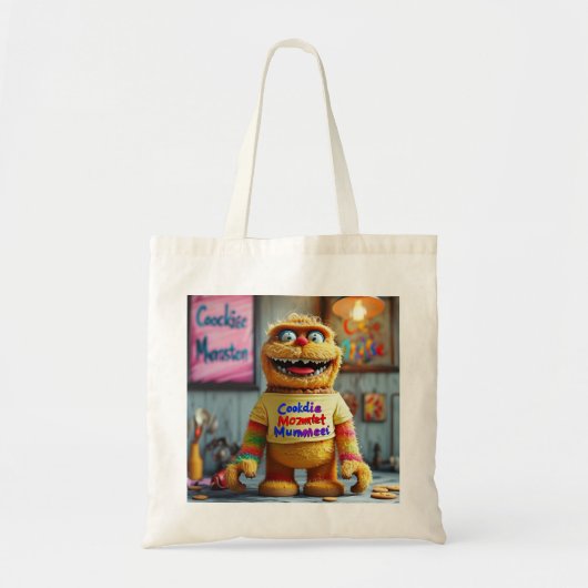 Cookie Monster Tote Bag - Spaß & Dauerhafte Öko Tragetasche (Vorne)