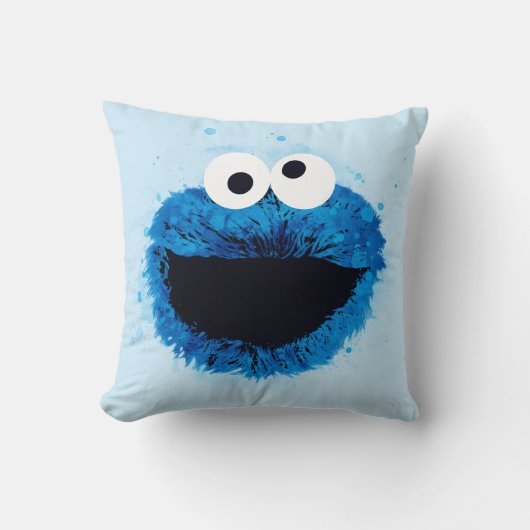 Cookie Monster | Trend Wasserfarbe Kissen (Vorderseite)