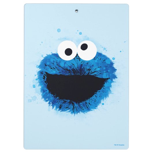Cookie Monster | Trend Wasserfarbe Klemmbrett (Rückseite)