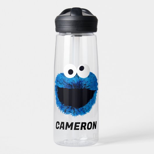 Cookie Monster | Trend Wasserfarbe | Name hinzufüg Trinkflasche (Vorne)