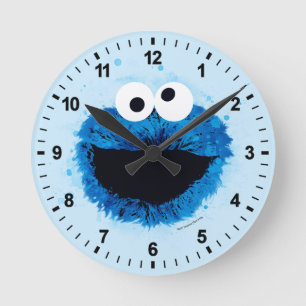 Cookie Monster Trend Wasserfarbe Runde Wanduhr