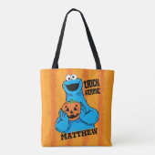 Cookie Monster - Trick oder Treten | Name hinzufüg Tasche (Rückseite)