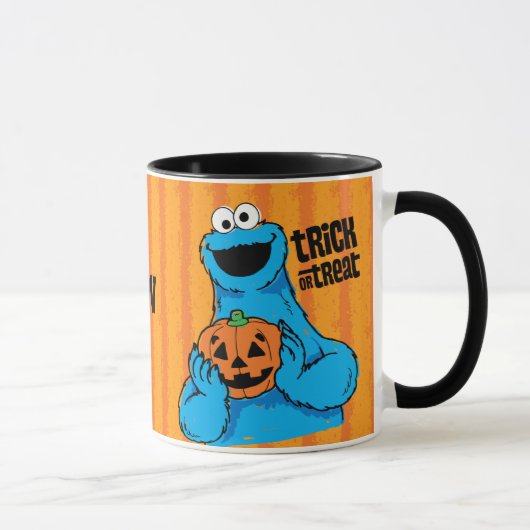 Cookie Monster - Trick oder Treten | Name hinzufüg Tasse (Rechts)