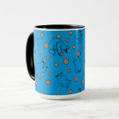 Cookie Monster und Cookies Blaues Muster Tasse (Vorderseite Links)