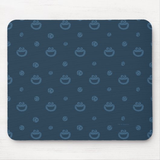Cookie Monster und Cookies Blaues Navy Muster Mousepad (Vorne)
