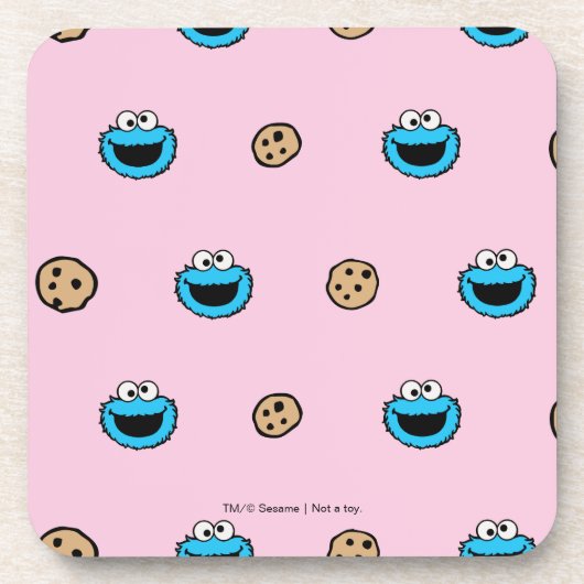 Cookie Monster und Cookies Pink Muster Untersetzer (Vorderseite)