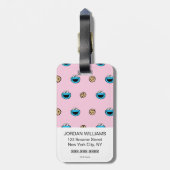 Cookie-Monster und Cookies rosa Muster Gepäckanhänger (Rückseite vertikal)