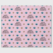 Cookie Monster und Cookies Rosa Muster Geschenkpapier (Flach)