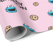 Cookie Monster und Cookies Rosa Muster Geschenkpapier (Rolleneckpunkt)