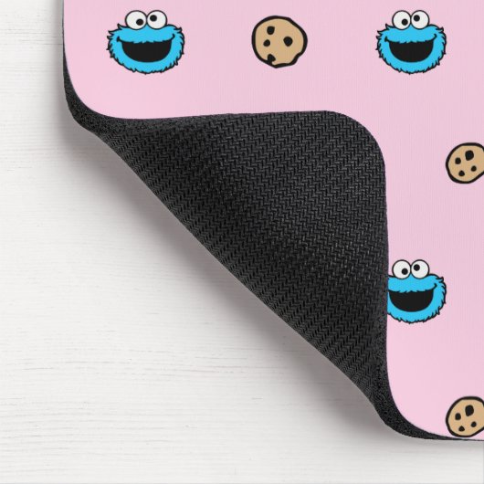 Cookie-Monster und Cookies rosa Muster Mousepad (Ecke)