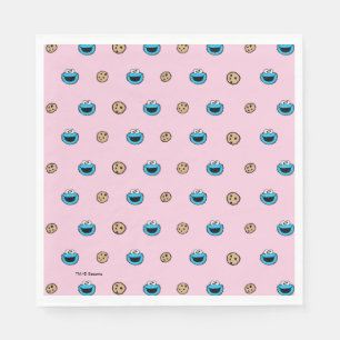 Cookie-Monster und Cookies rosa Muster Serviette