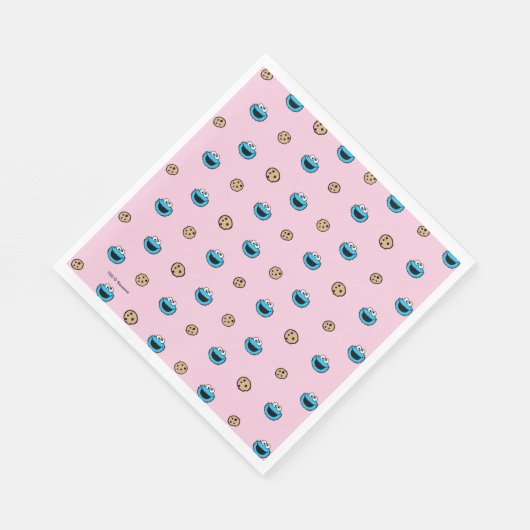 Cookie-Monster und Cookies rosa Muster Serviette (Ecke)