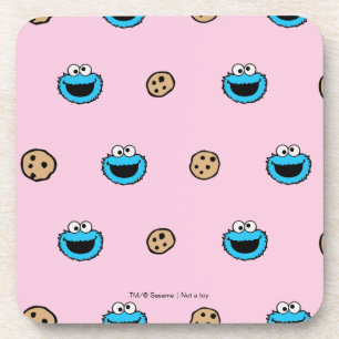 Cookie-Monster und Cookies rosa Muster Untersetzer