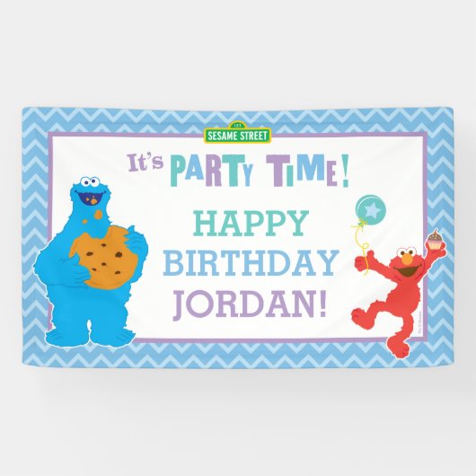 Cookie Monster und Elmo Birthday Banner (Horizontal)