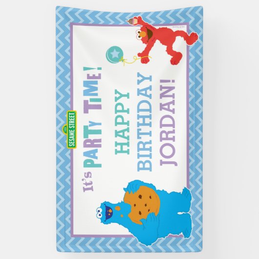 Cookie Monster und Elmo Birthday Banner (Vertikal)