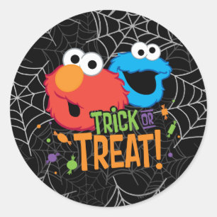 Cookie Monster und Elmo - Süßes oder Saures Runder Aufkleber