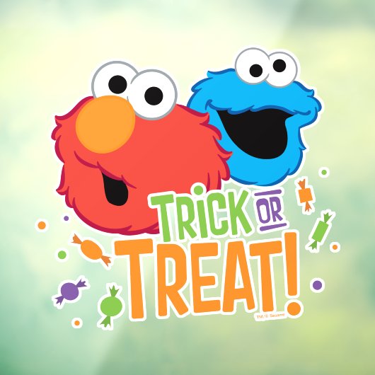 Cookie Monster und Elmo - Trick oder Treten Fensteraufkleber (Blatt 3)