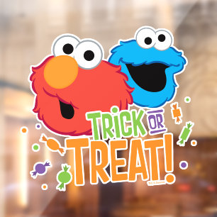 Cookie Monster und Elmo - Trick oder Treten Fensteraufkleber