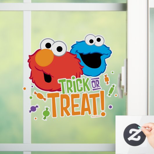Cookie Monster und Elmo - Trick oder Treten Fensteraufkleber (Zuhause)