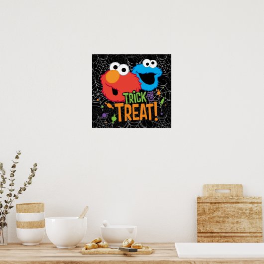 Cookie Monster und Elmo - Trick oder Treten Poster (Küche)