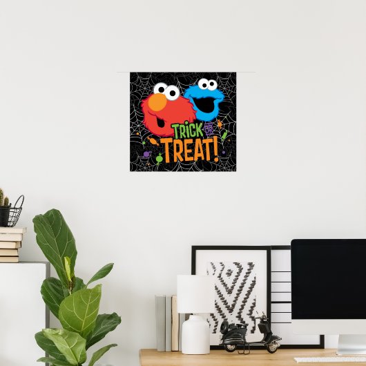 Cookie Monster und Elmo - Trick oder Treten Poster (Heimbüro)