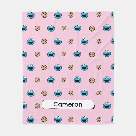 Cookie Monster und Kekse Rosa Muster Fleecedecke (Vorderseite)