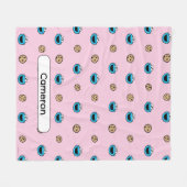 Cookie Monster und Kekse Rosa Muster Fleecedecke (Vorderseite (Horizontal))