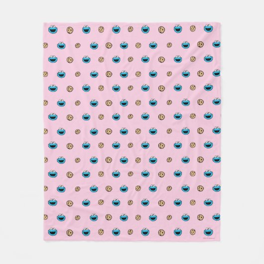 Cookie Monster und Kekse Rosa Muster Fleecedecke (Vorderseite)