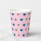 Cookie Monster und Kekse Rosa Muster Pappbecher (Rückseite)
