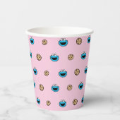 Cookie Monster und Kekse Rosa Muster Pappbecher (Vorderseite)