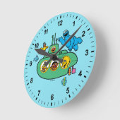 Cookie Monster und Sesam Pals U-Boot Runde Wanduhr (Winkel)